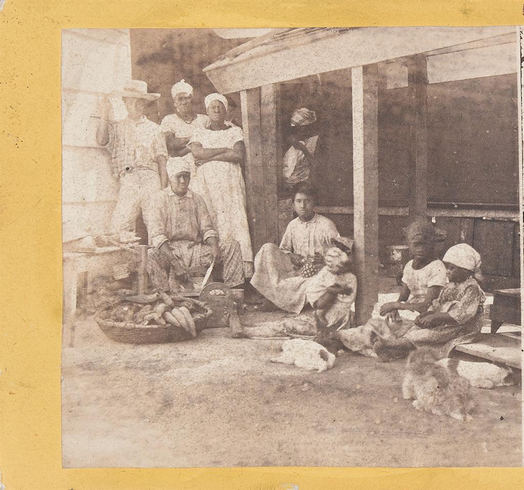 (SLAVERY AND ABOLITION--CUBA.) BARNARD, GEORGE, PHOTOGRAPHER. Six Stereopticon Views of slaves in Cuba, circa 1860.
